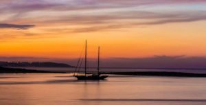 sunset over St Pauls bay, Malta